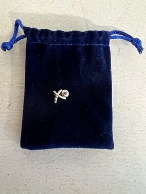 Pandora Silver XO Charm with Pink heart Stone